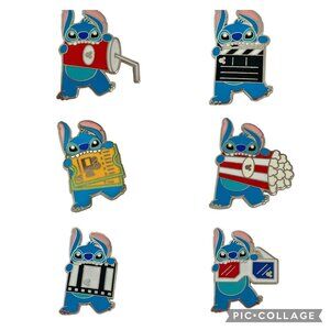 6 Disney Lilo & Stitch Trading Pin Shanghai Hidden Mickey Movie Snacks SHDL 2020